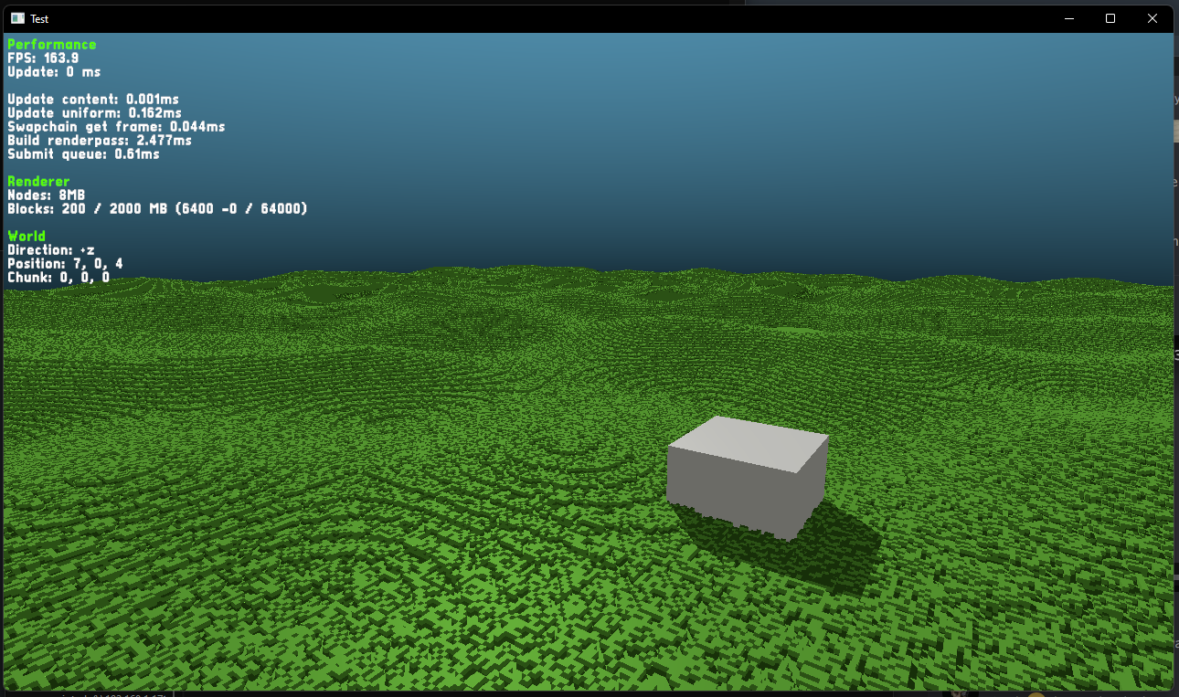 Voxel rendering screenshot